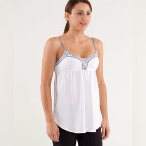 Lulu Lemon Women’s White with Gray Trim Workout Top